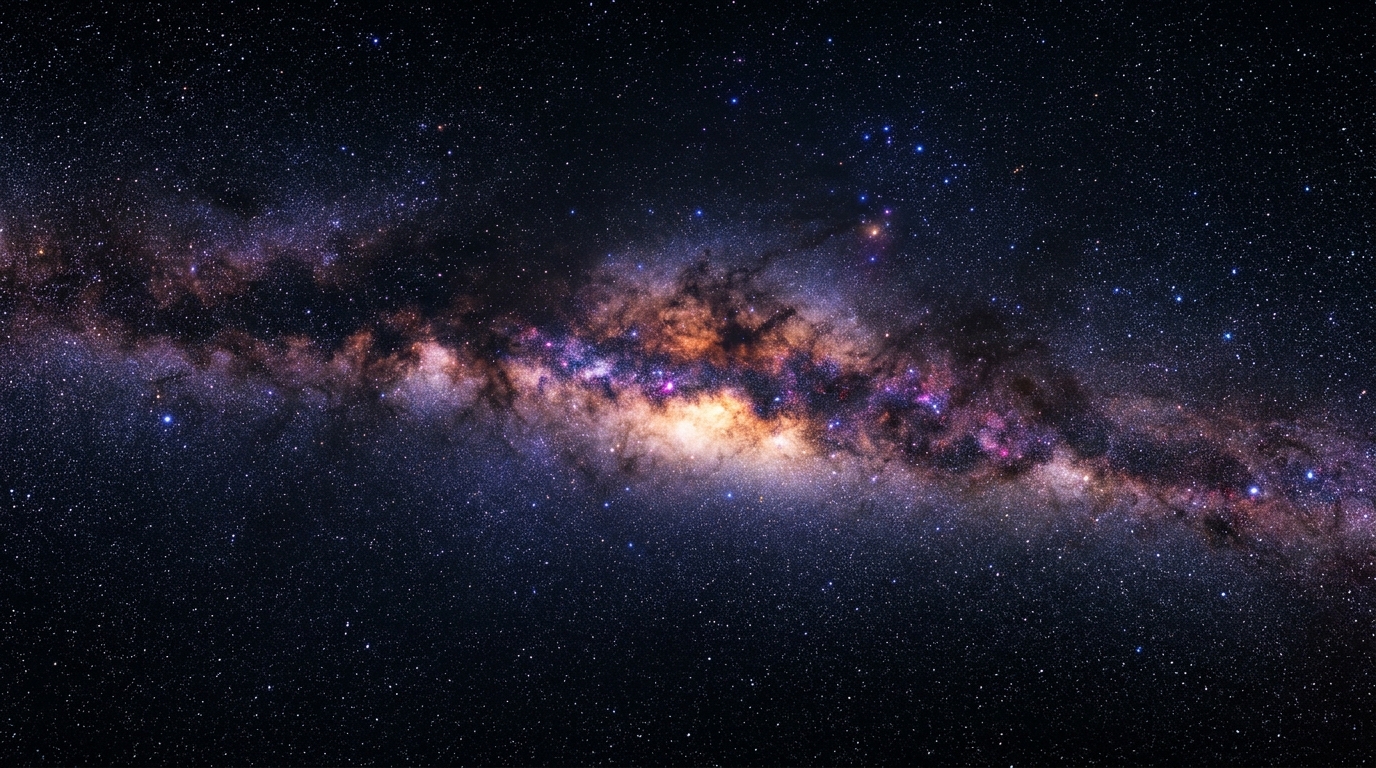 Side-on Panoramic Milky Way Galaxy Star Cluster